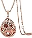 Calors Vitton Rose Gold Plated Flower Water Drop Crystal Long Sweater Chain Pendant Necklace peach pink 11