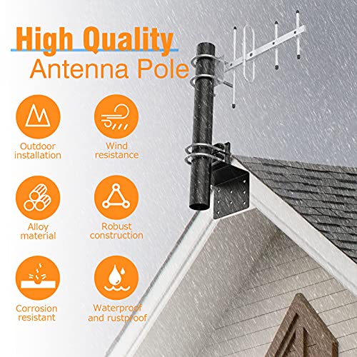 Antenna Pole Mount for Outdoor, Upgraded 14 Inch Antenna Mast Pole with