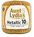 Aunt Lydia's Crochet Cotton Metallic Crochet Thread Size 10 (2 - Pack) (Gold/Gold)