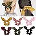 Ondder Bow Scrunchies for Hair Satin Silk Scrunchies, Hair Accessories for Women Ladies Young Women, 6 Assorted Colors Scrunchies