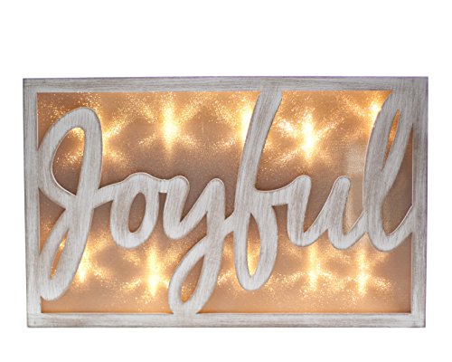 ReLIVE Decorative Expressions, “Joyful” Light Up Lasercut Wooden Sign