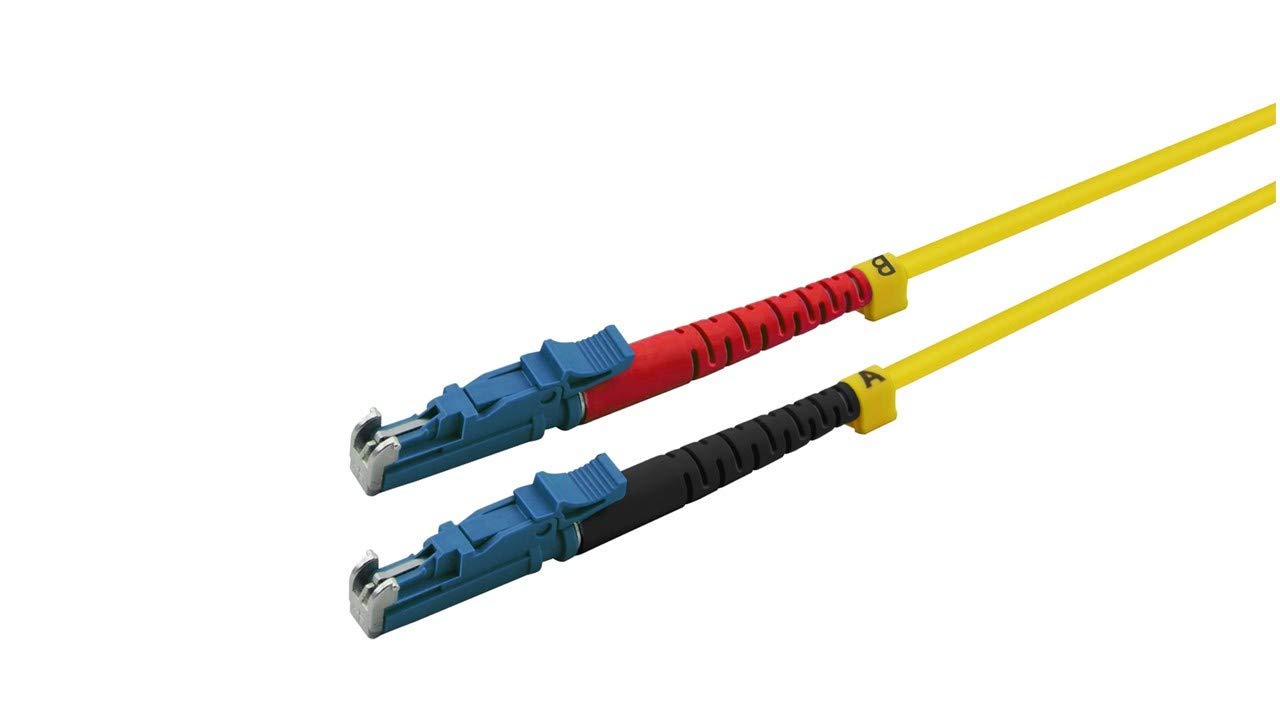 Helos LWL Patch Cable E2000®/E2000® (LSH) Duplex 9/125 μm OS2 Yellow 0.5 m
