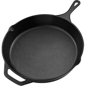 KICHLY-Pre-Seasoned-Cast-Iron-SkilletFrying-Pan-125-Inch-3175-cm-Black KICHLY Pre-Seasoned Cast Iron Skillet - Frying Pan - Safe Grill Cookware for Indoor & Outdoor Use - 12.5 Inch (32 cm…