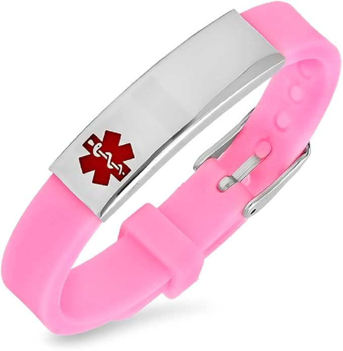 ForeverGiftsusa Free Engraving Stainless Steel and Pink