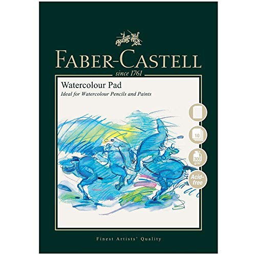 Faber-Castell Art & Graphic Watercolour Pad, A3, Acid Free Spiral Bound Paper Pad, 300 GSM, 10 Sheets for Watercolour Paint, Pencils and Markers, Arts, Craft, Home and School