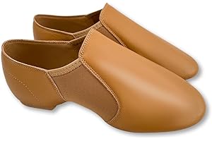 Jruzn Jazz Shoes for Girls: Leather Dance Shoes for Women - Slip-on Dancing Shoe for Unisex Adult and Boys