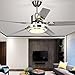 Andersonlight 48-Inch Modern LED Ceiling Fan 5 Stainless Steel Blades and Remote Control 3-Light Changes Indoor Mute Energy Saving Fan Chandelier for Home Decoration