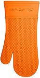 Rachael Ray Silicone Kitchen Oven Mitt with Quilted Cotton Liner, Orange