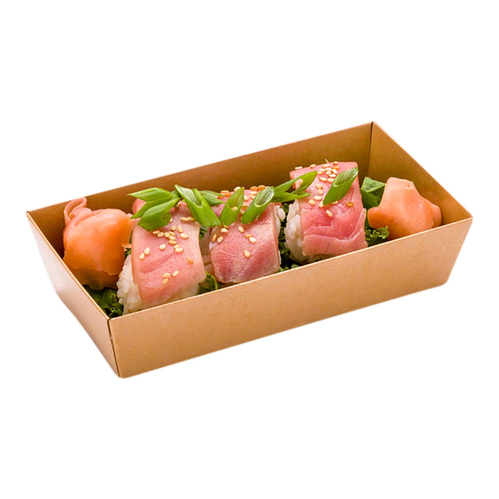 Buy Medium Paper Sushi Container Rectangle Sushi Box Kraft Brown