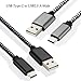 Power-7 USB Type C Cable 6.6Ft (3-Pack) Nylon Braided Long Cord USB C Fast Charging Sync Cable for LG G6 G5, Samsung Galaxy S8/S8+ Plus, Moto Z, Google Pixel, Nintendo Switch (Black/White/Blue)