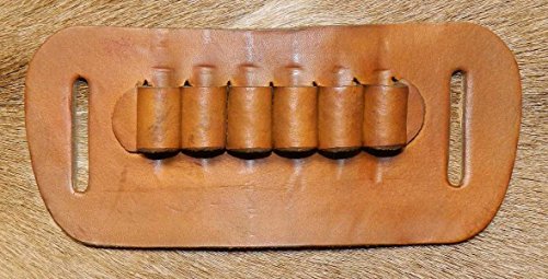 Leather Ammo Loop Belt Slide, 44/45LC/410. Carry 6 rounds, flat against waistband. Fits 1-1/2 belt - Thumbnail 2
