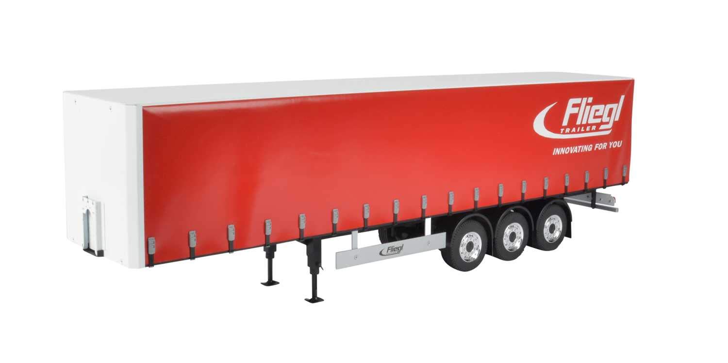 Carson 500907235-1:14 3-Axis Fliegl Megarunner Tarpaulin (Red), RC Truck Accessories, Trailer, Scale 1:14, Tuning Parts, Accessories, Model Making