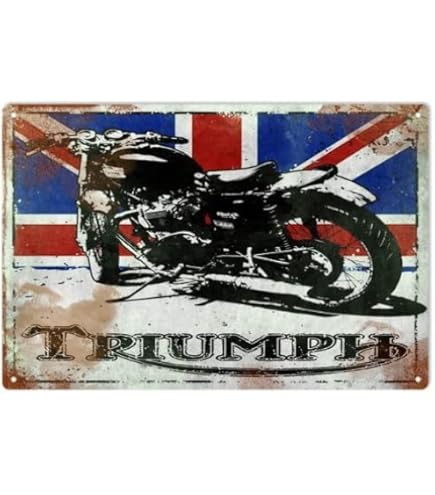 Amazon.com: Nostalgic-Art Triumph Retro Tin Sign - Motorcycle