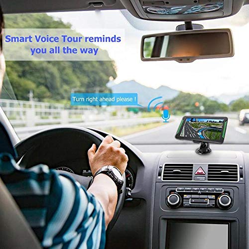 Lesgos Car GPS, 7 Inch 8GB 40 Languages HD Resistor Waterproof Navigation System Vehicle GPS Units & Equipment for Cars Lifetime Map Updates Touch Screen Real Voice Direction Vehicle GPS Navigator - Thumbnail 5