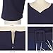 ZAFUL Women's 50s Vintage Floral V-Neck 3/4 Sleeve Party Swing Dresses With Belt (L, Navy Blue)