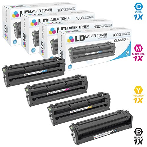 LD Compatible Toner Cartridge Replacements for Samsung CLT-503L High Yield (1 Black, 1 Cyan, 1 Magenta, 1 Yellow, 4-Pack)