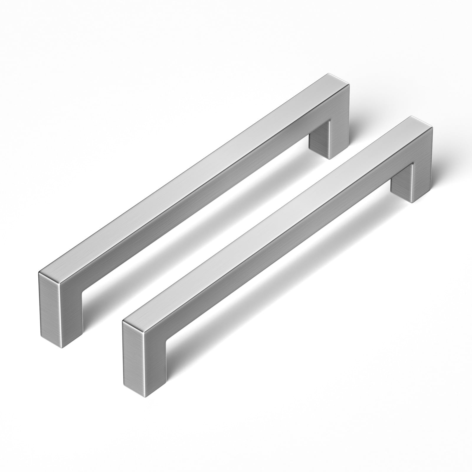 LONTAN 5 Pack Kitchen Cupboard Handles 128mm Kitchen Door Handles Stainless Steel Brushed Nickel Drawer Pulls for Wardrobe Cabinet Suitable for Bathroom, Bedroom, Living Room — image 1