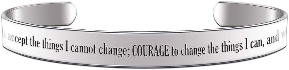 Paris Selection God Grant Me The Serenity to Accept The Things I can not Change Prayer Cuff Bracelet