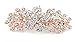 Yeshan Women Rhinestone Crystal beaded Flower Pattern Hair Barrettes Clips,White