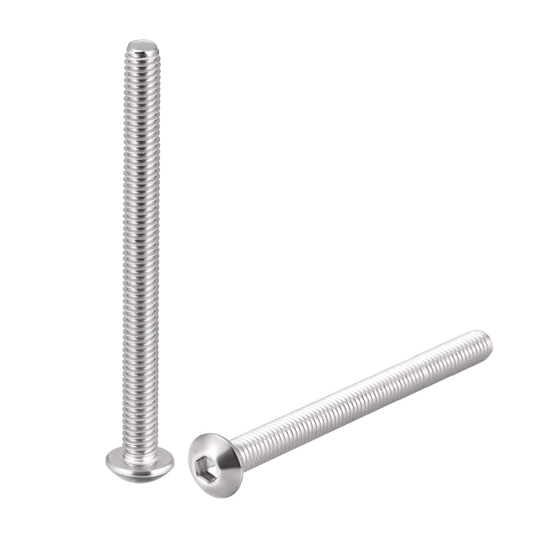 uxcell M4x50mm Machine Screws Hex Socket Round Head Screw 304 Stainless Steel Fasteners Bolts 20pcs