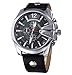 CURREN Men's Sports Waterproof Date Leather Strap Wrist Watch 8176 Silver Black
