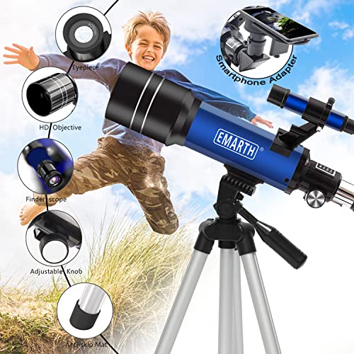 Emarth Telescope for Kids 812, 2 Eyepieces Portable Telescopes for