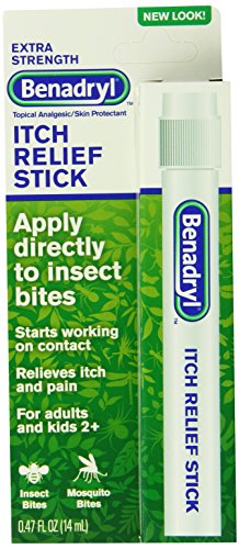 Benadryl Extra Strength Antihistamine Itch Relief Stick, Travel Size, 0.47 Oz stick (Pack of 3)