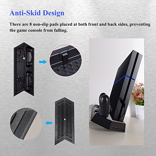 image for Colleer PS4 Controller Charger with Dual Cooling Fans, Cooling Stand w