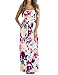 Leadingstar Women's Graceful Floral Party Maxi Dress, Strapless-White Orange Flower