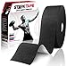 Starktape Kinesiology Tape Bulk for Sensitive Skin, Physio Medical Sports Tape, Kt Tex Gold for Physical Therapy, Knee, Shoulder, Ankle, Wrist, Foot, Back Muscle, Black