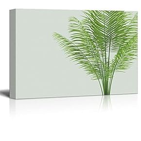 Canvas Wall Art - Watercolor Style Plant with Narrow Leaves - Giclee Print Gallery Wrap Modern Home Art Ready to Hang - 12x18 inches