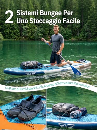 Niphean (Extra Large) Inflatable SUP Board for 2+1 People/Family, Stand Up Paddle Board with (Easy for Beginners) StabilTrac Fin, Waterproof Case, Inflatable SUP Adults, Gift Ideas