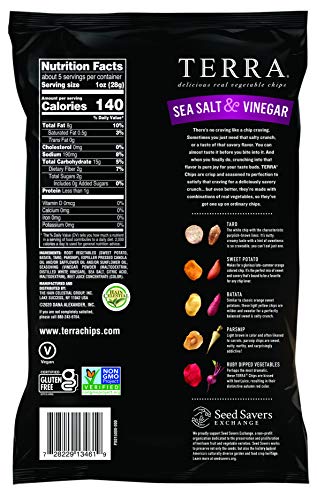 TERRA VEGETABLE CHIPS, SEA SALT AND VINEGAR, 5 OZ