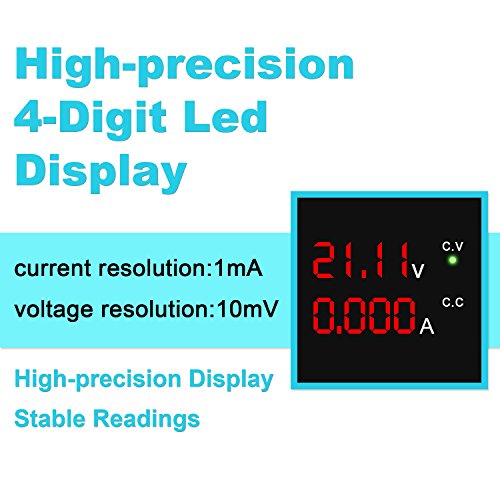 DC Power Supply Variable 30V 10A 4-Digit LED Display [Upgraded Version] Precision Adjustable DC Bench Power Supply DC Regulated Power Supply with 2 Alligator Clip Leads