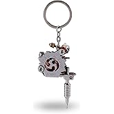 Agatige Mini Tattoo Machine Key Chains, Artists Keychain Portable Tattoo Gun Model Mini Keychain Pendant Necklace Tattoo Ornament for Tattoo Artists, 14.5x4cm/5.7x1.6 in