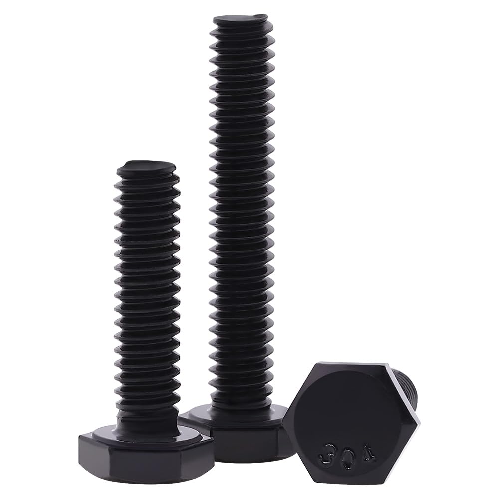 Photo 1 of 1/2-13 x 2 Hex Head Bolts Black, 304 Stainless Steel 18-8 Hexagon Head Screws Bolts, Black Oxide Finish, Allen Hex Drive, 6 PCS
