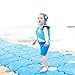 SUIEK Swimming Headband - Free Swimming Earplugs a Pair (Blue, L: 3-12 Years, Head Size 16