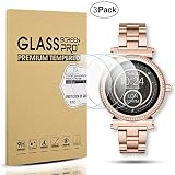 Diruite 3-Pack for Michael Kors Access Sofie Screen Protector, 2.5D 9H Hardness Tempered Glass Screen Protector for MKT5022 / MKT5036 Smart Watch