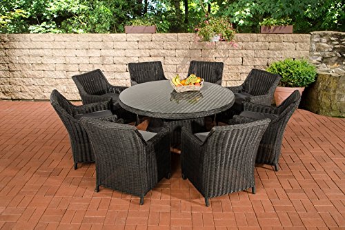 Polyrattan Gartenmöbel Luna XL Eisengrau, schwarz bestellen