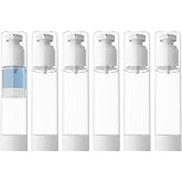 LONGWAY 3.4 Oz 100ml Clear Airless Cosmetic Cream Pump Bottle Travel Size Dispenser Refillable Containers for Shampoo, Foundation, Lotion (Pack of 6)