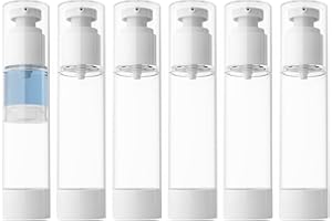 LONGWAY 3.4 Oz (100ML) Clear Airless Cosmetic Cream Pump Bottle Travel Size Dispenser Refillable Containers/Foundation Travel
