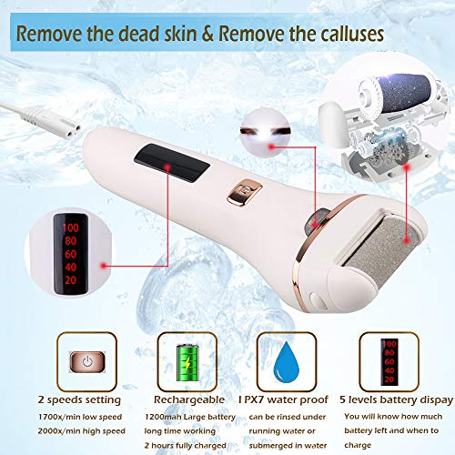 Electric Callus Remover,Electric Foot File,Rechargeable Waterproof Hard