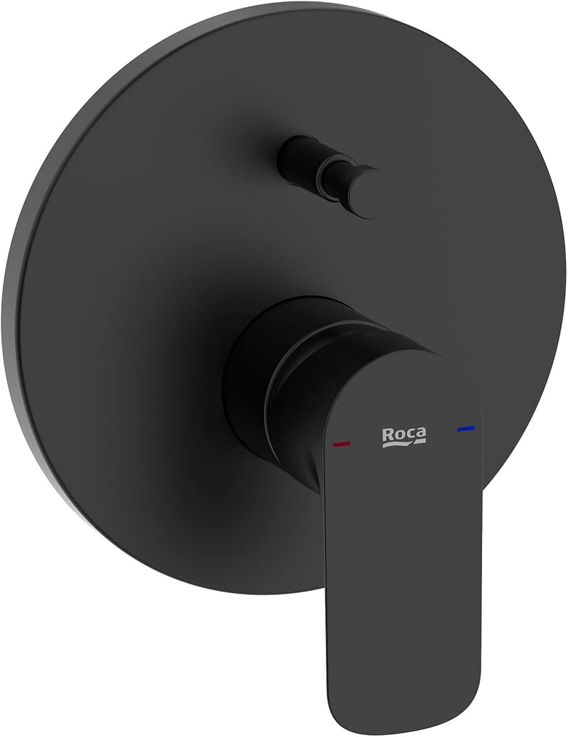 Roca Matt Black Single Lever Shower Mixer Tap Bath Built-in