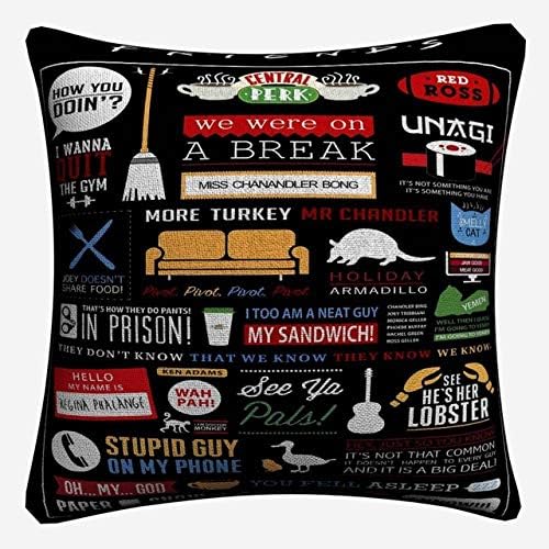 LEWIS1205 Friends TV Show Motivation Quote Decorative Cotton Linen Cushion Cover 45x45cm for Sofa Chair Pillow Case Home Decor Almofada-1-450mm450mm