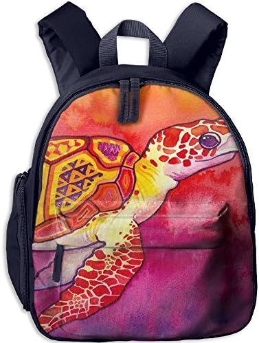 Sea Turtle Tie Die Art Toddler Printed School Bags Shoulder Backpack Bookbag