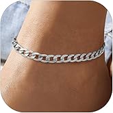 PROSTEEL Stainless Steel Chain Anklets for Women, Silver/Gold Tone, Ankle Bracelets Hypoallergenic, 8-10.5 Inch Adjustable, Come with Box