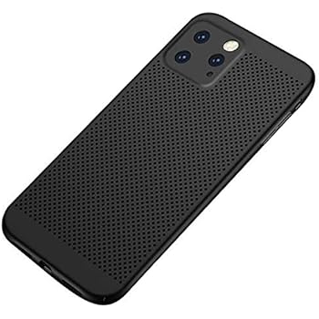 for iPhone 11 Pro Max Case Shockproof Perforated Mesh Hard PC Case, Ultra Slim Heat Dissipation Anti-Scratch Back Bumper Cover Phone Case,Black