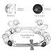 Exweup Baseball Cross 8mm Lava Beads Adjustable Bracelet Long Distance Couples Bracelet for Man
