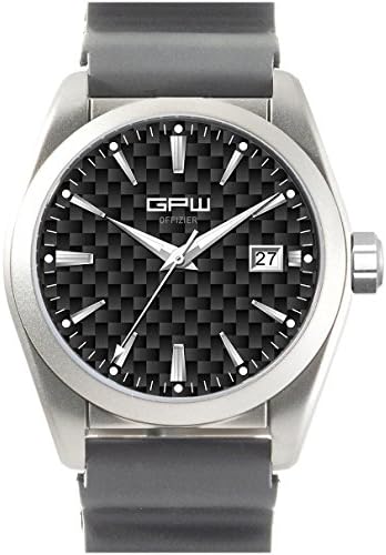 German Military Titanium Offizier GPW Automatic. Carbon Fiber Dial. Sapphire Crystal. Gray Rubber Field Strap.