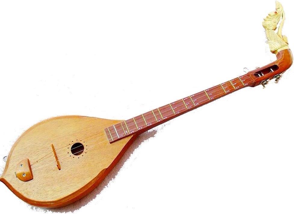 Isarn Acoustic Phin 3 Strings, Thai Lao Guitar Musical